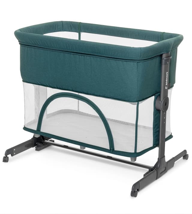 Patut multifunctonal Co-Sleeper si Tarc de joaca cu leganare si setare unghiulara Kidnort Snackskal Green