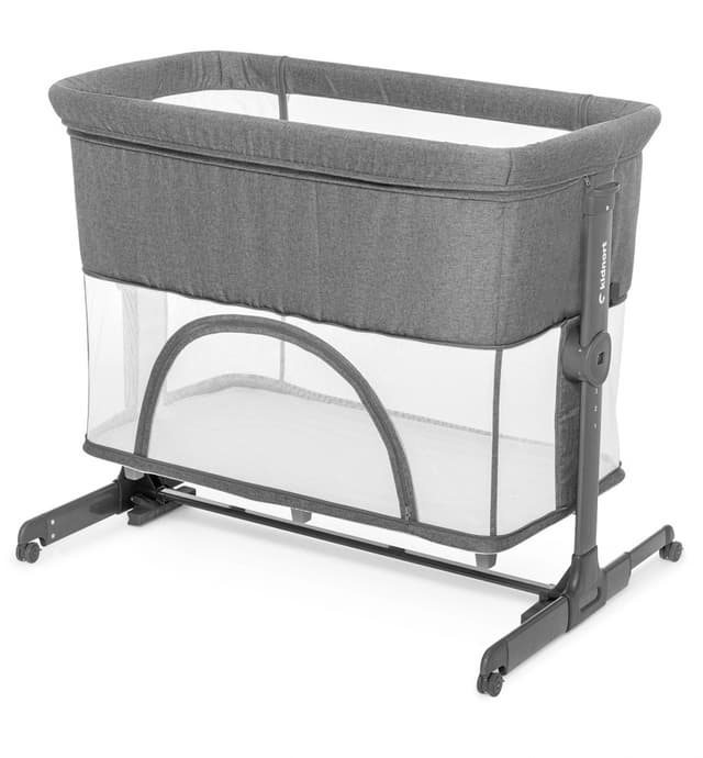 Patut multifunctonal Co-Sleeper si Tarc de joaca cu leganare si setare unghiulara Kidnort Snackskal Grey