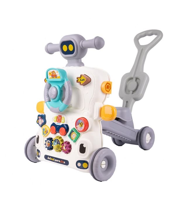 Antepremergator transformabil interactiv 6 in 1 cu Volan Scaunel confortabil panou de activitati cu efecte Sonore si Luminoase Activity Walker