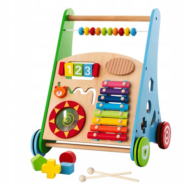 Antepremergator cu activitati educative din lemn Multicolor